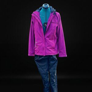 Paradox Women’s Waterproof Rain Suit Jacket & Pants Purple Black Size M